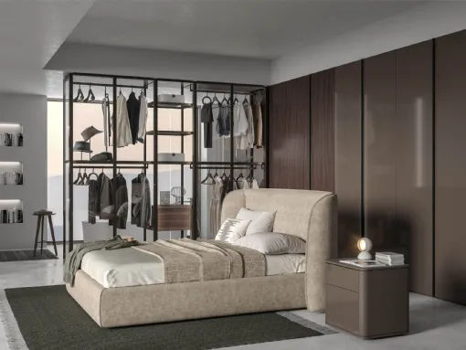 Letto contenitore con testiera avvolgente Tender di Tumidei