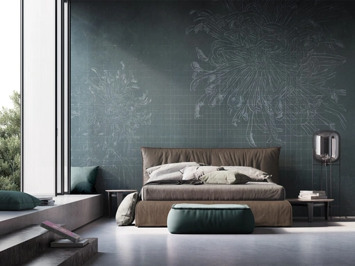 Carta da parati con disegni floreali Aona di Instabilelab