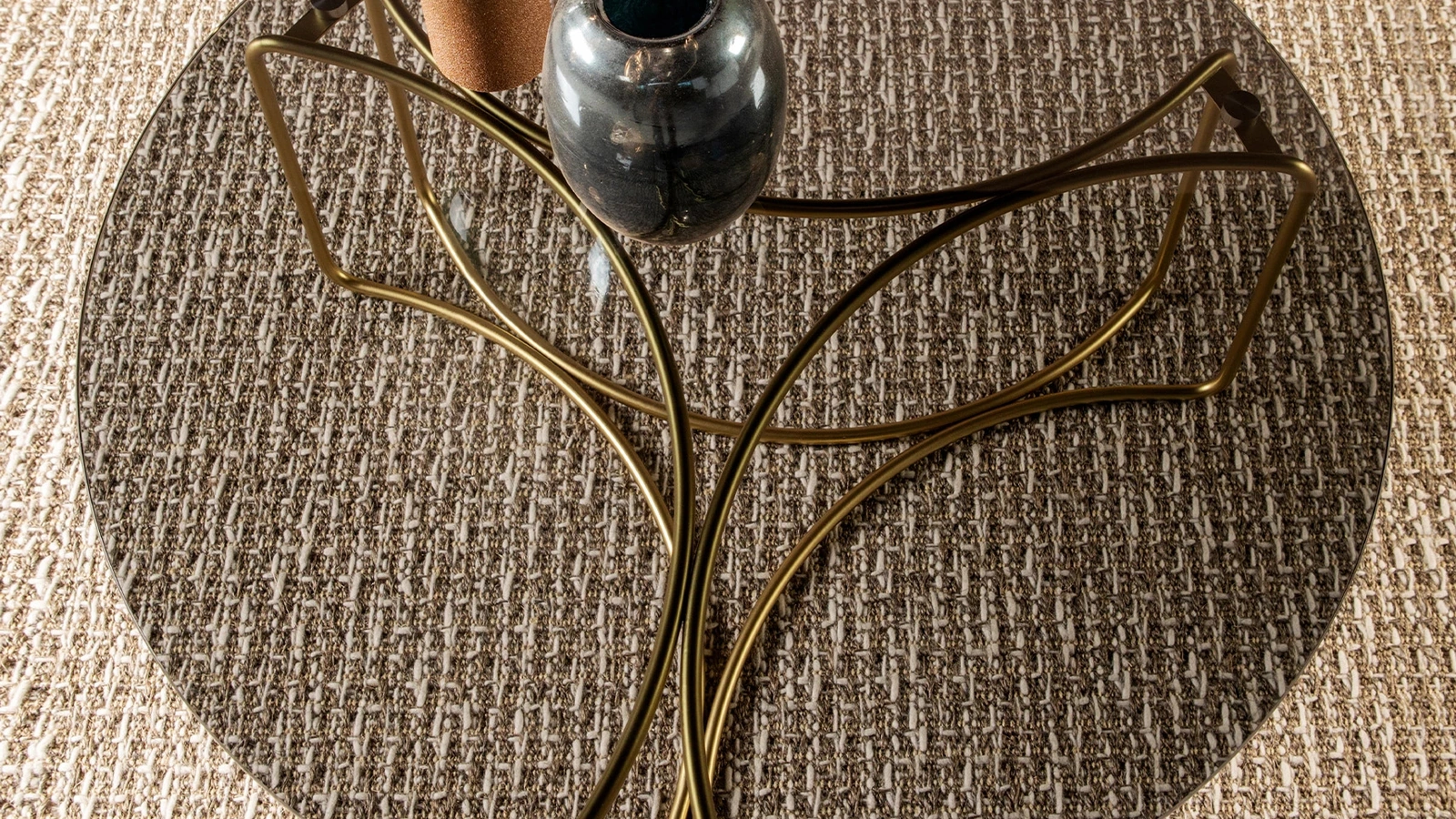 Tavolino rotondo Jazz in vetro di Tonin Casa