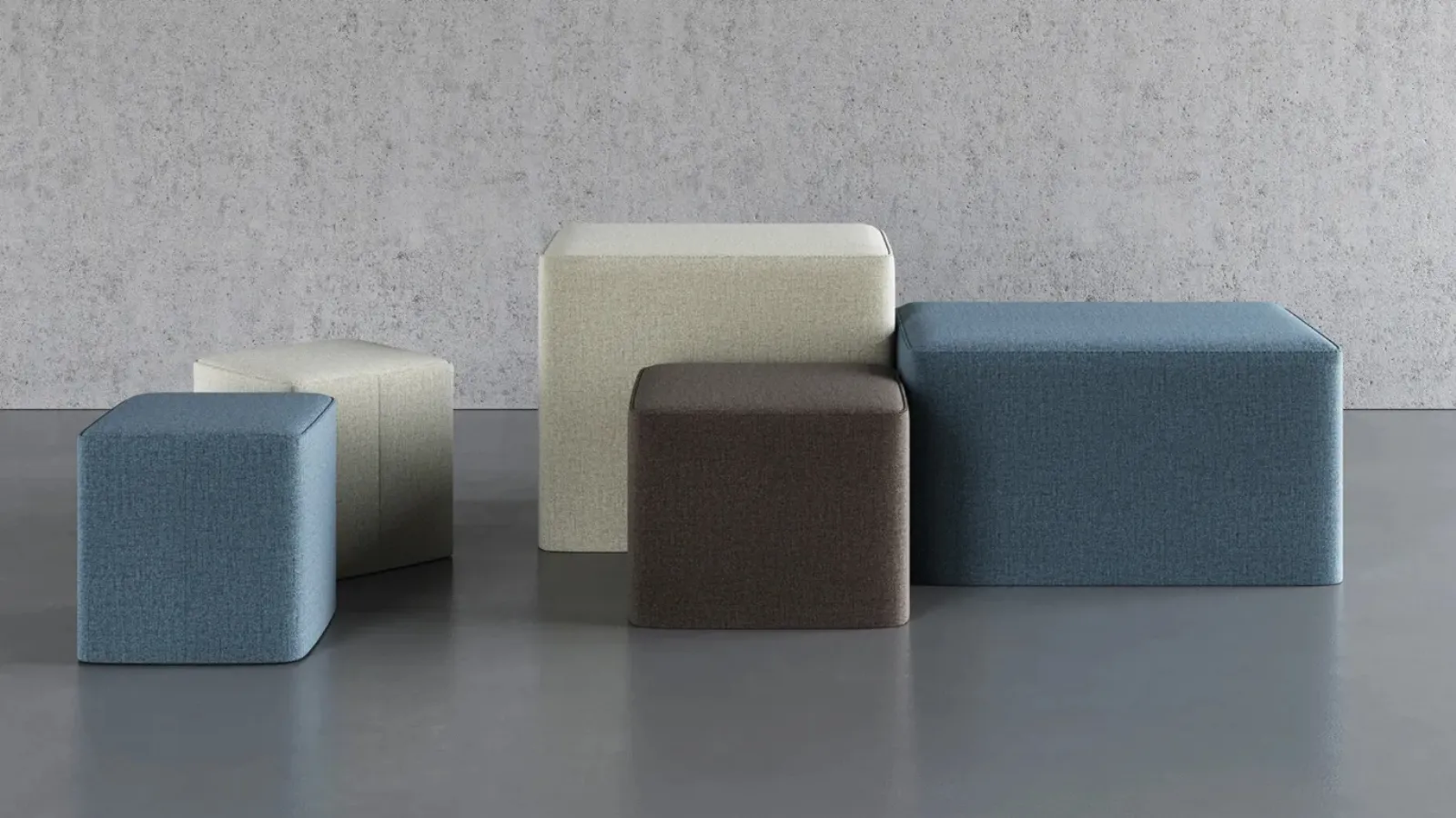 Pouf in tessuto disponibile in cinque misure diverse Porter di Doimo Salotti