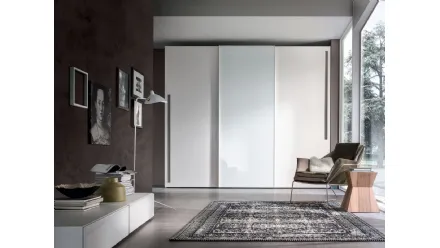 Armadio con ante scorrevoli in legno laccato e laccato lucido Comp 316 di Mobilgam