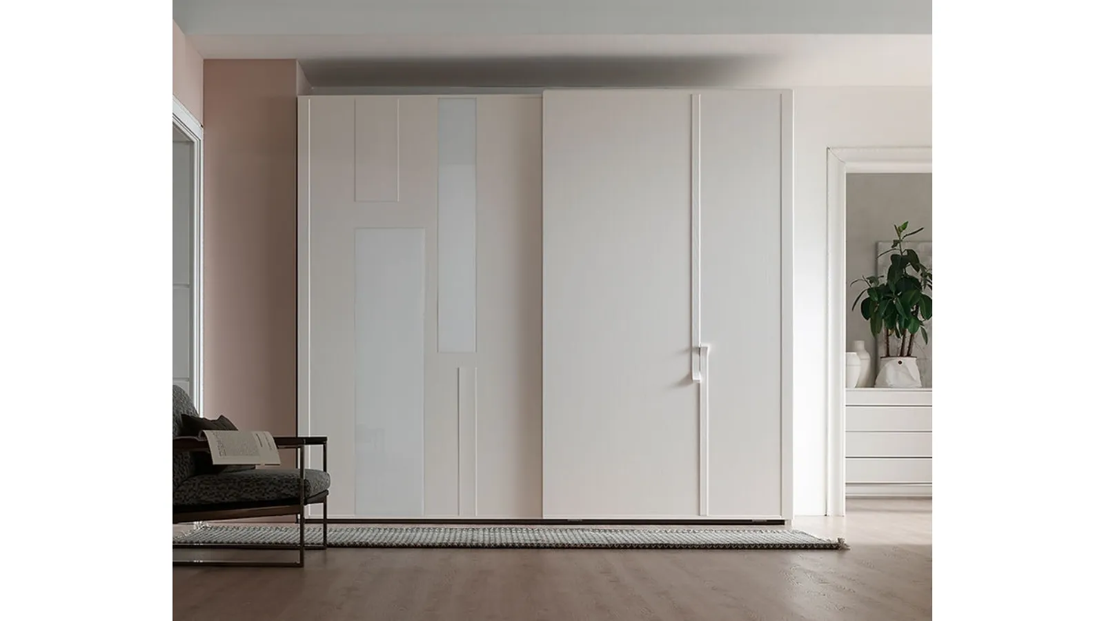 Armadio Lady in frasssino con elementi in vetro di Fasolin