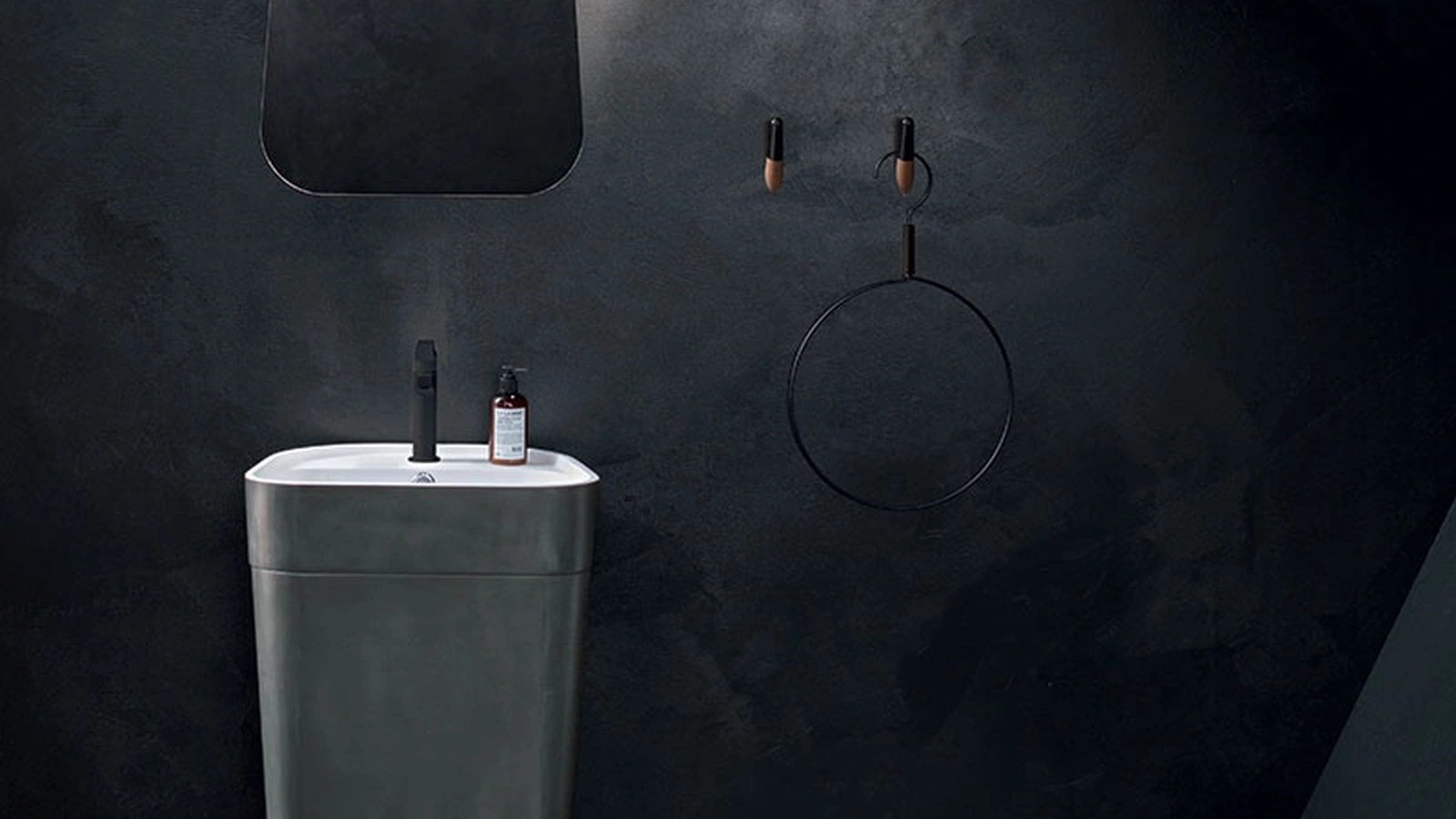 Lavabo Free 03 in tinta Metallico Ferro di Cerasa