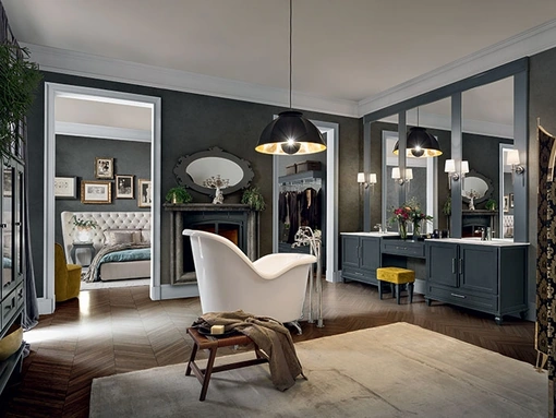 Mobile da Bagno York 02 in laccato Fumo di Londra di Cerasa