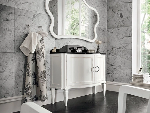 Mobile da Bagno York 04 in laccato Bianco usurato di Cerasa