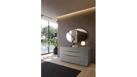 Comò Eikon laccato opaco con struttura Quercia Cenere di Voltan