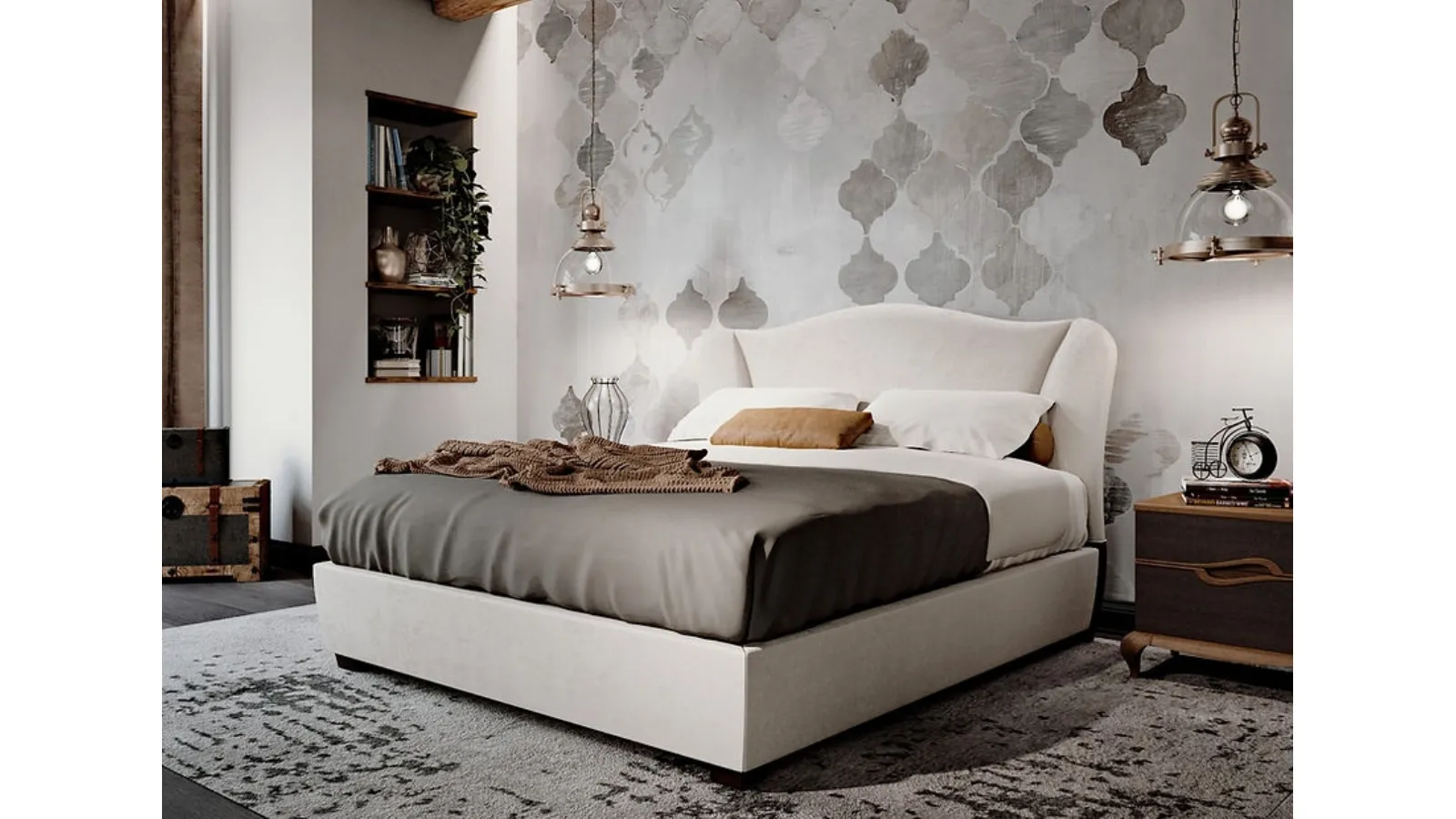 Letto in tessuto imbottito Plume di Fasolin