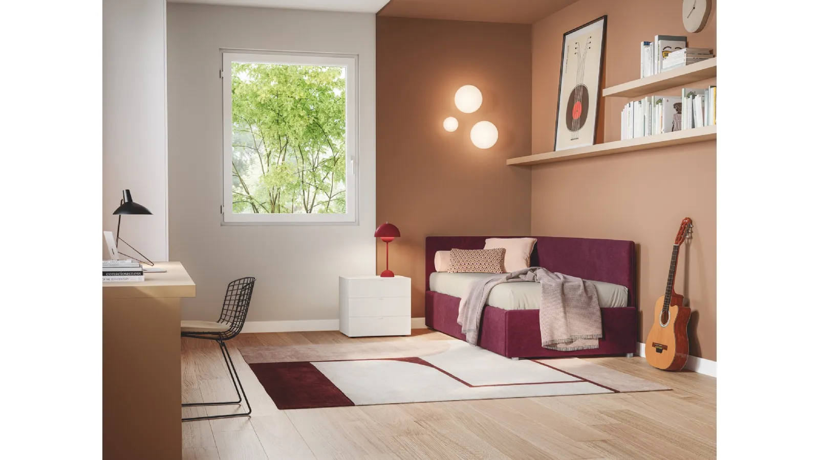 Daybed singolo con letto estraibile Maya di Twils