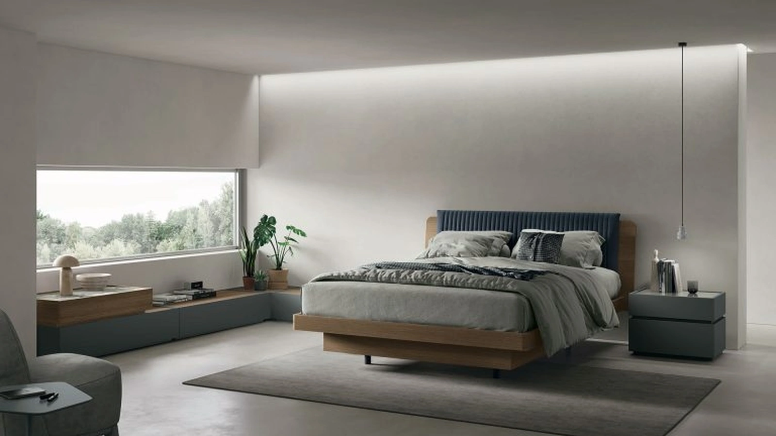 Letto con testiera imbottita Roxy di Tomasella