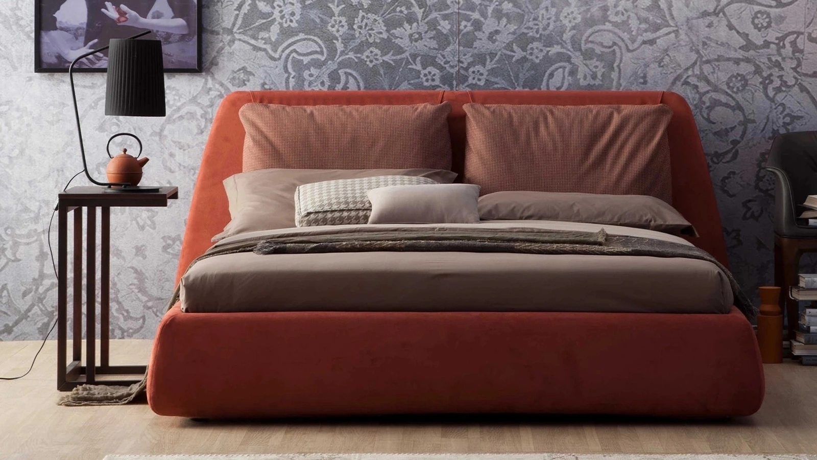 Letto matrimoniale in tessuto Dharma di Tonin Casa