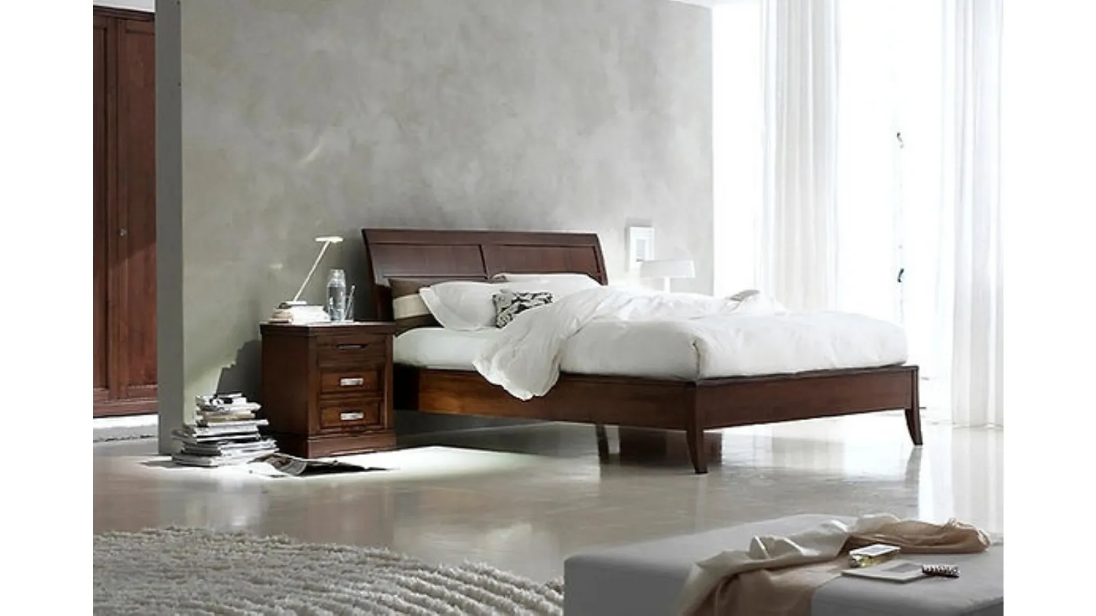 Letto in legno con testiera Virgo di Fasolin