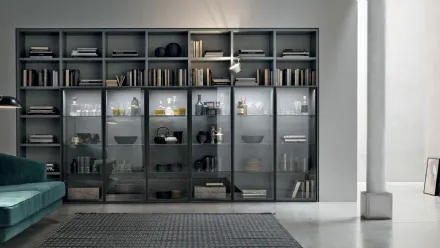 Libreria Atlante UNIT AT206 in laccato opaco carta da zucchero di Tomasella