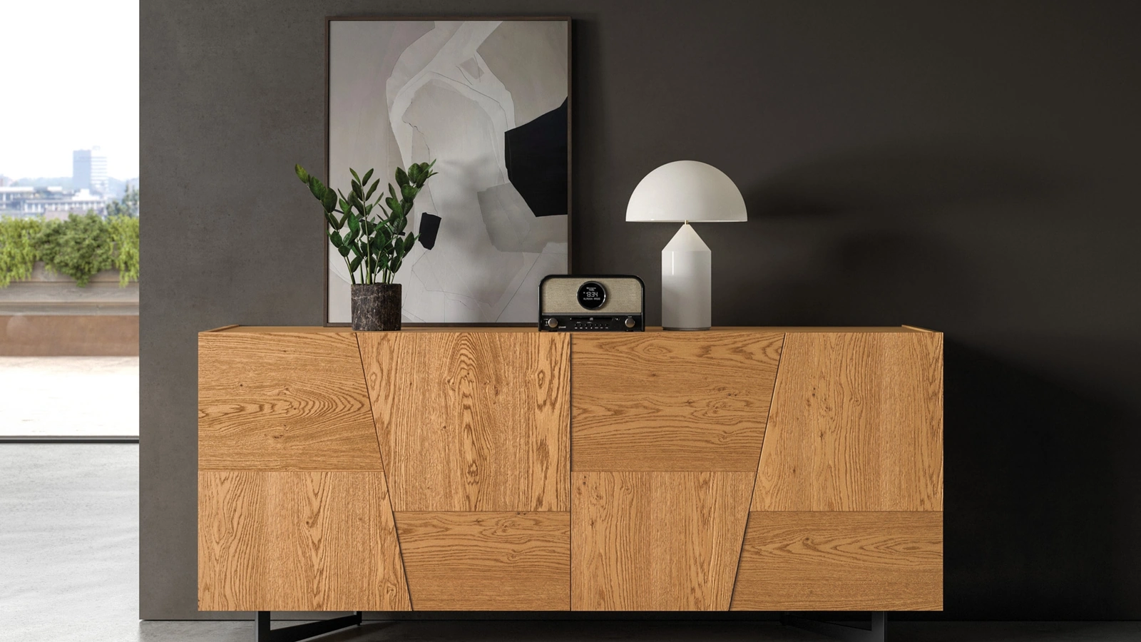 Madia in legno Trapeze quattro ante di FGF Mobili