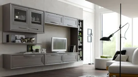 Parete Attrezzata Cristina 21P21 finitura Grigio Milano di Fasolin