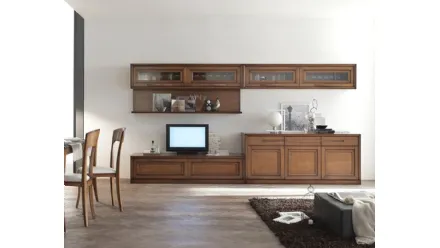 Parete Attrezzata Cristina 21P19 in legno finitura Noisette di Fasolin