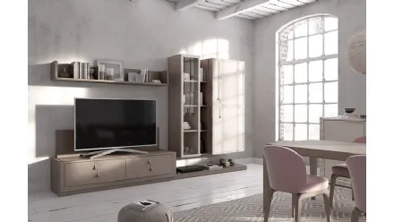 Parete Attrezzata Flor 47F03 finitura Torrone e Denver di Fasolin