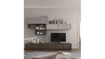 Parete Attrezzata Flor 47F25 finitura Cuoio e Chantal di Fasolin