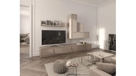 Parete Attrezzata moderna Flor 47F15 finitura Denver e Torrone di Fasolin