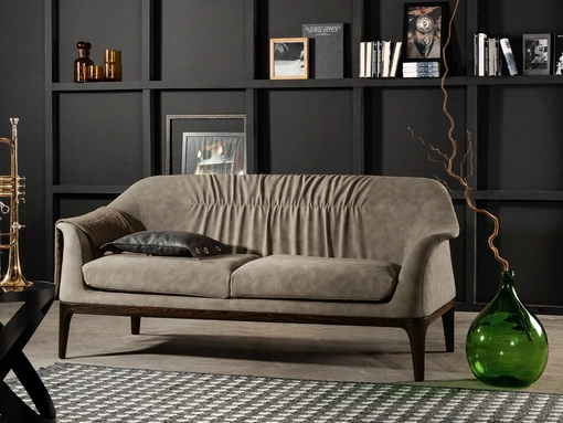 Divano lineare in pelle Tiffany di Tonin Casa