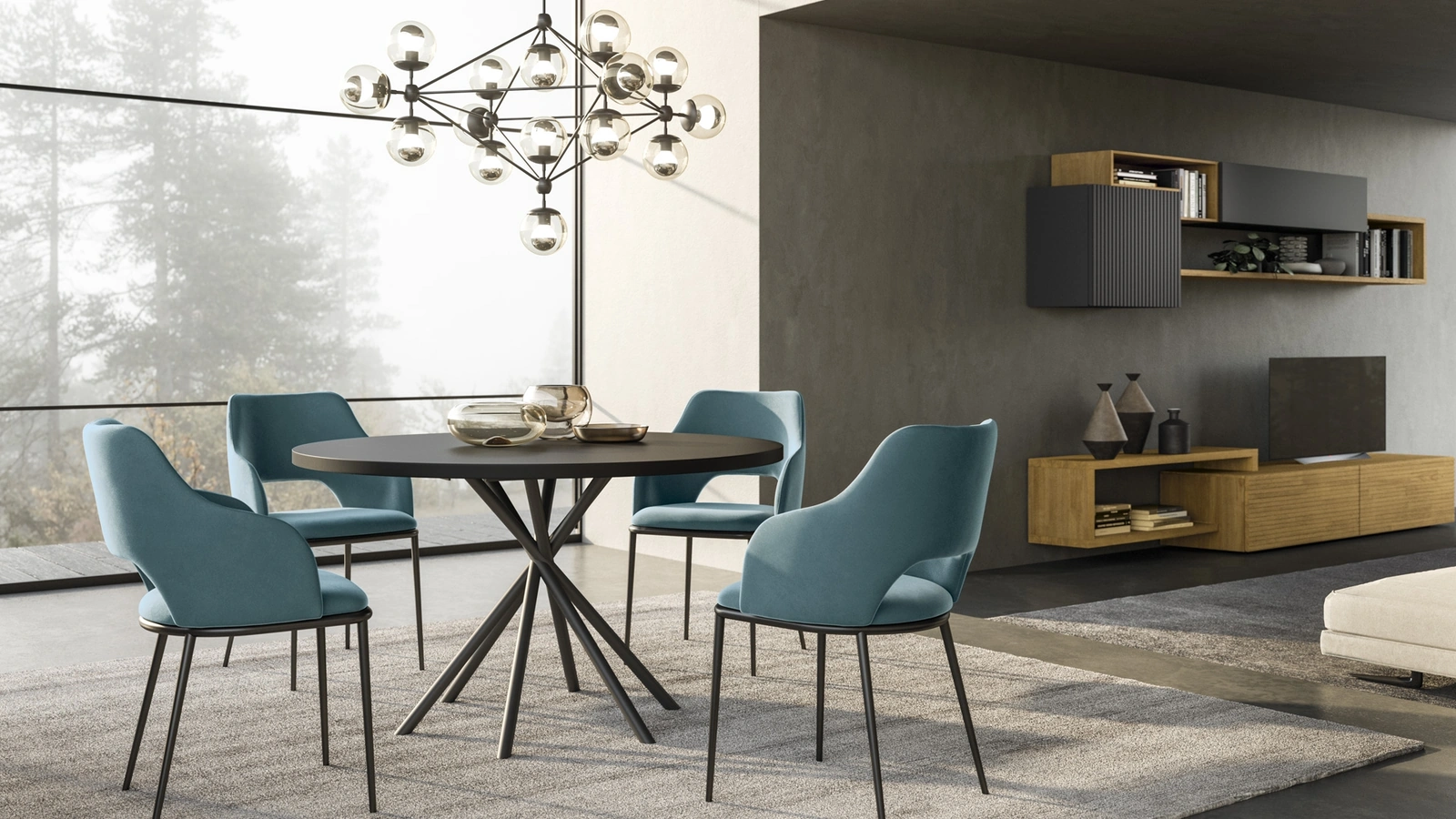 Sedia Diva in tessuto e metallo di FGF Mobili