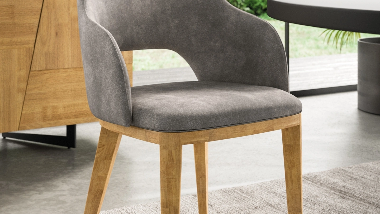 Sedia Diva con gambe in legno di FGF Mobili