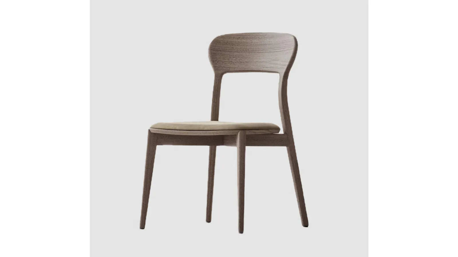 Sedia Greta in legno con seduta imbottita di Fasolin