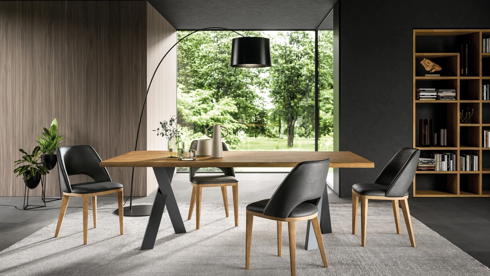 Sedia Holly in ecopelle con gambe in legno di FGF Mobili