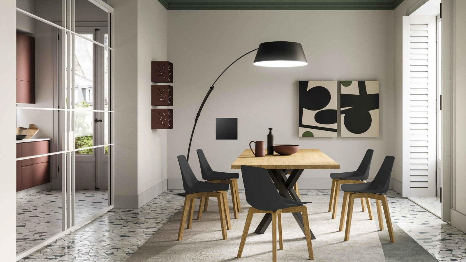 Sedia Joy in polipropilene con gambe in legno di FGF MobiliSedia Joy in polipropilene con gambe in legno di FGF Mobili