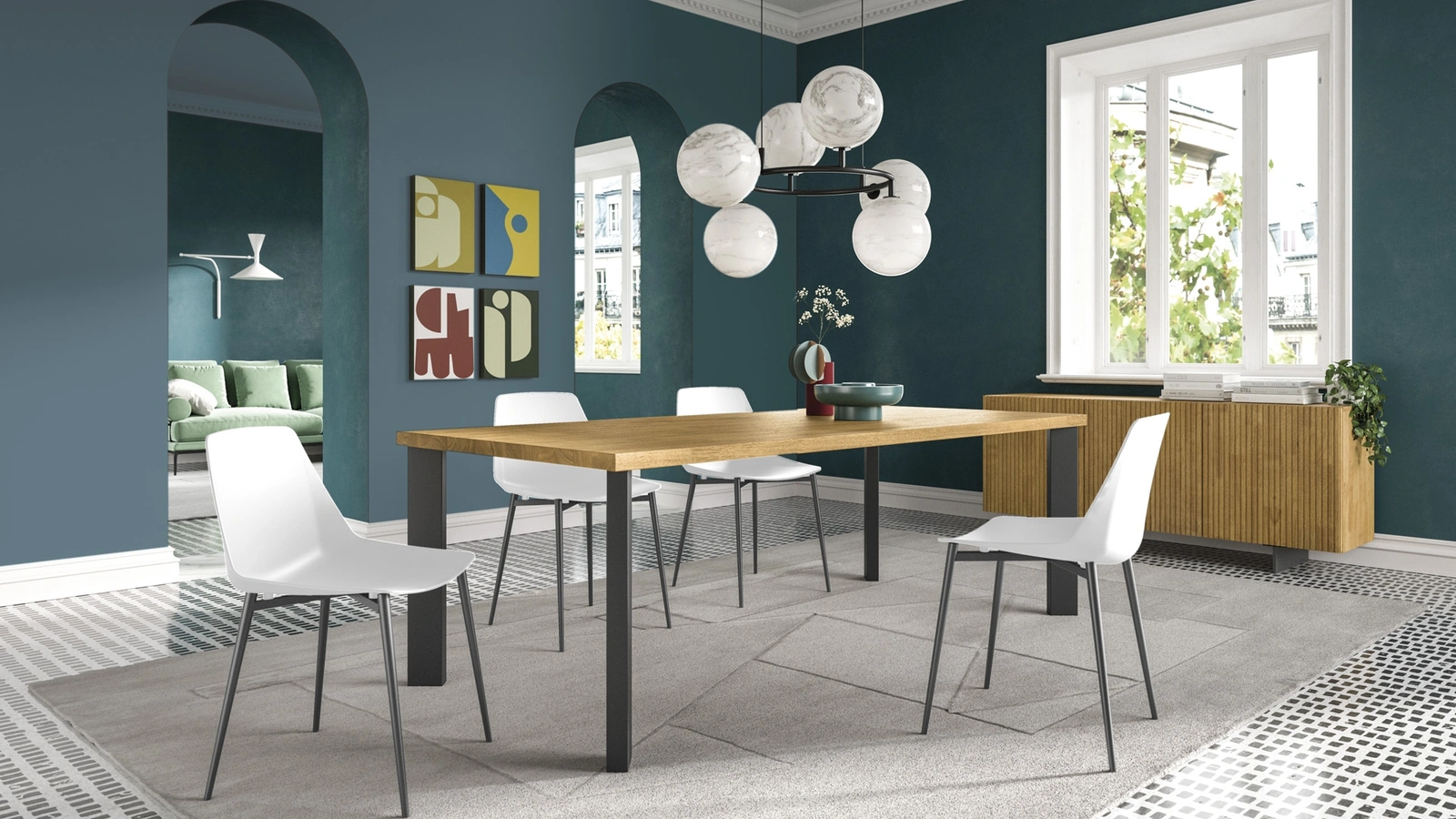 Sedia Joy in polipropilene con gambe in metallo di FGF Mobili