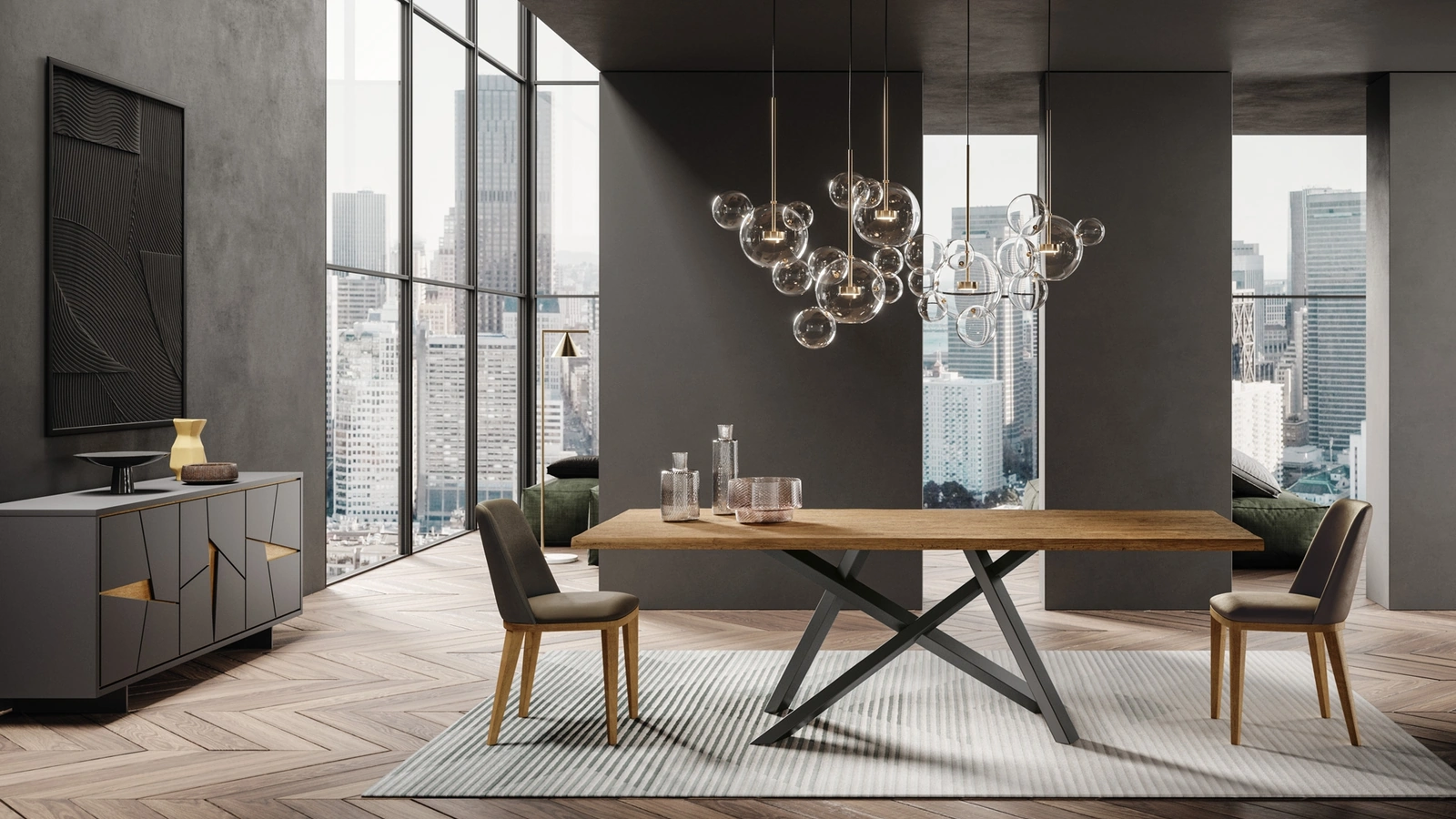 Sedia Nesty2 in pelle con gambe in legno di FGF Mobili