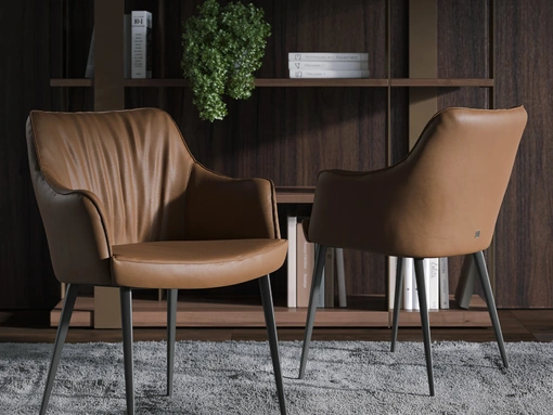 Sedia in pelle Gaia di Tonin Casa