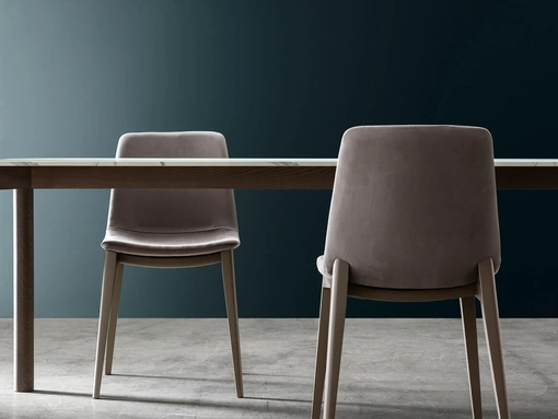 Sedia Vanity in tessuto e legno di frassino di Maronese