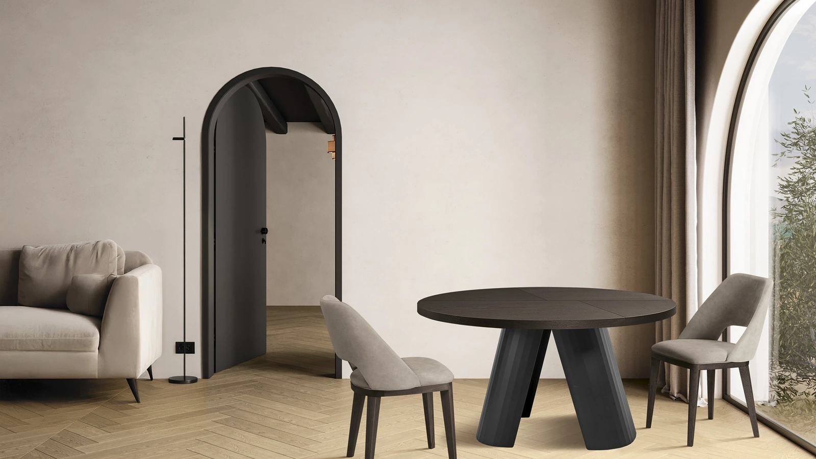 Tavolo rotondo in legno Arcos di FGF Mobili