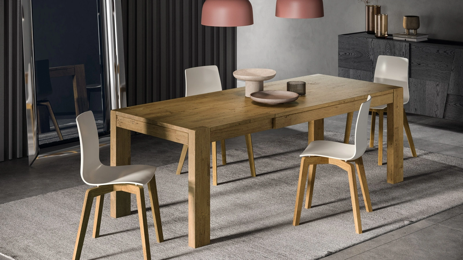 Tavolo allungabile Mood in legno di rovere finitura Oak di FGF Mobili