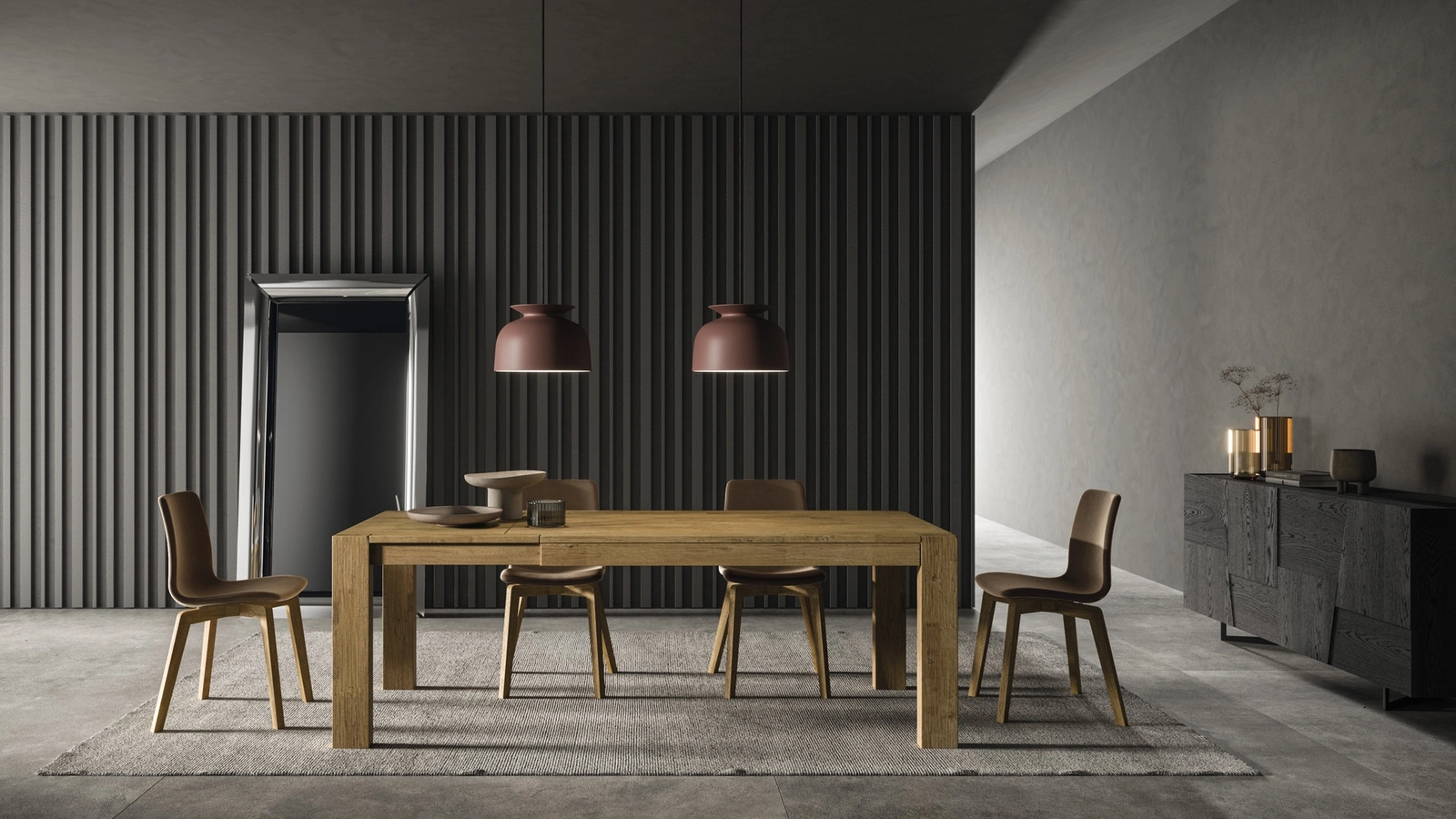 Tavolo allungabile Mood in legno di rovere finitura Oak di FGF Mobili