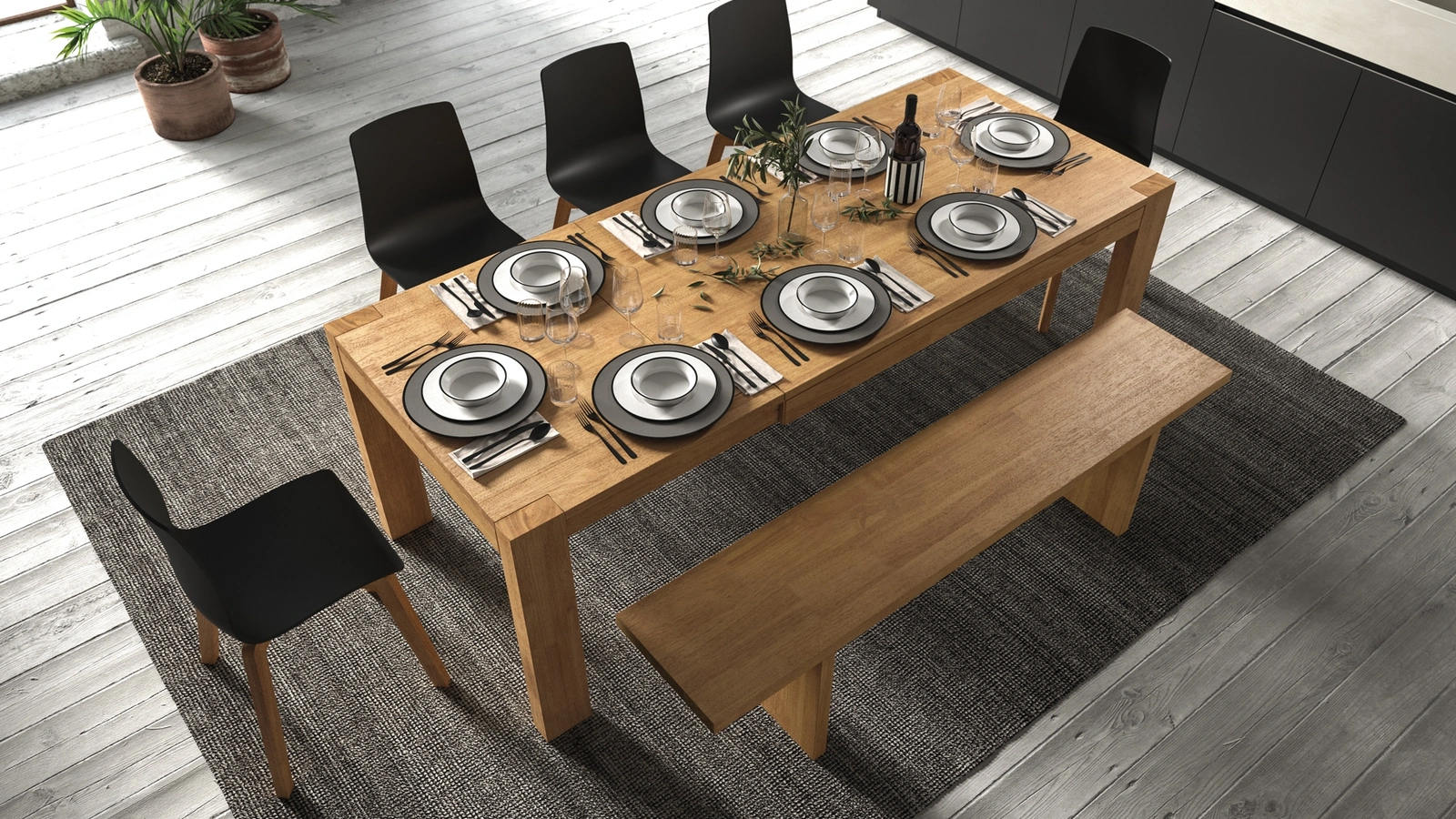 Tavolo allungabile Mood in legno di rovere finitura Oak di FGF Mobili