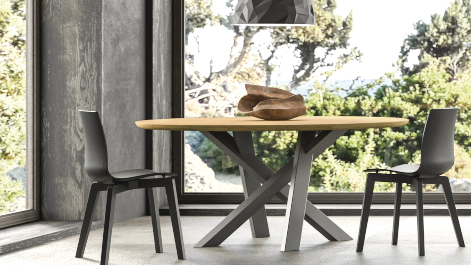 Tavolo rotondo Crossing di FGF Mobili