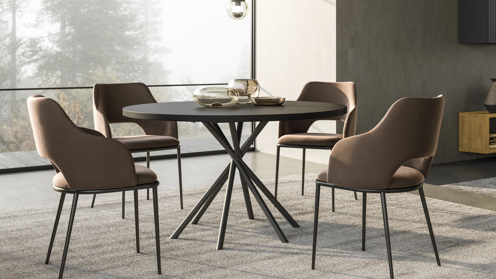 Tavolo rotondo Miky 6 gambe di FGF Mobili