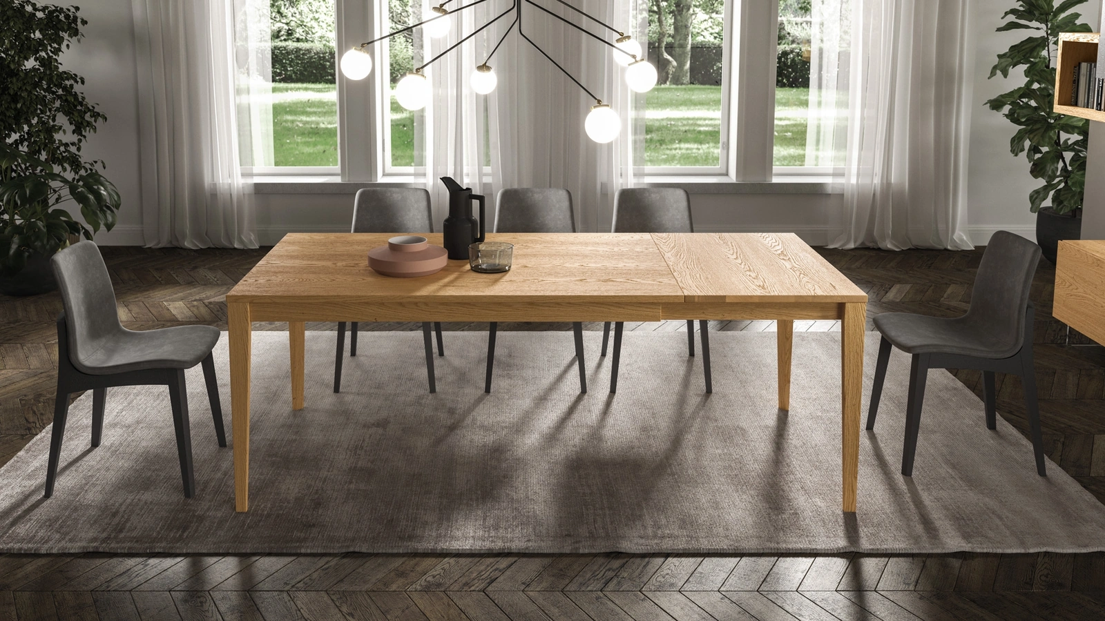 Tavolo allungabile in rovere Loom di FGF Mobili