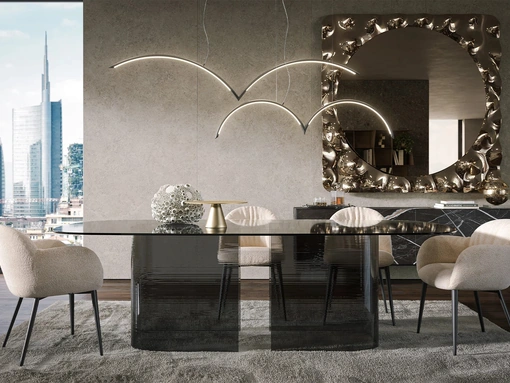 Tavolo in vetro Millerighe di Tonin Casa