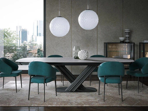 Tavolo Sipario Ext in gres travertino di Tonin Casa