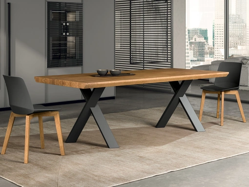 Tavolo Walking in rovere e metallo di FGF Mobili