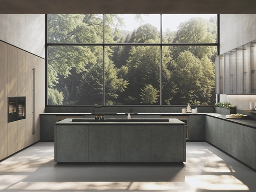 Cucina Design in bilaminato con isola Balance di Binova