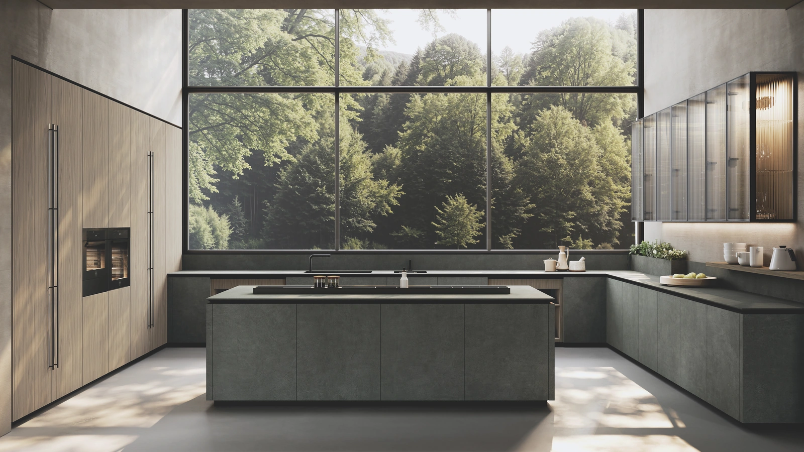 Cucina Design in bilaminato con isola Balance di Binova