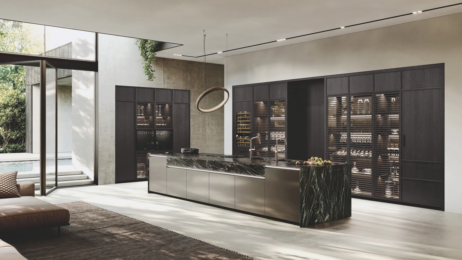 Cucina Design con isola Hily Legno di Binova