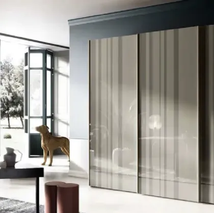 Armadio con ante scorrevoli Levante Strip S188 di Moretti Compact Giorno Notte