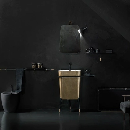 Lavabo Free 04 in tinta Metallico Bronzo di Cerasa
