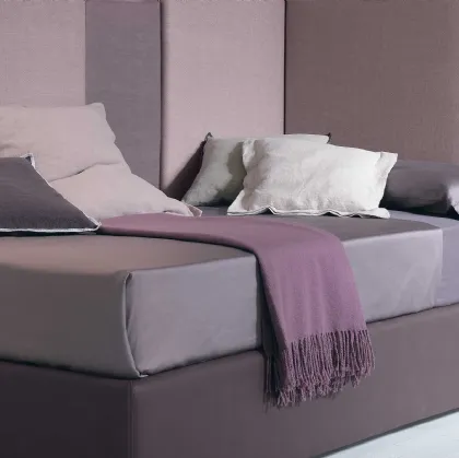 Letto singolo Corner con boiserie rivestita in tessuto di Tomasella