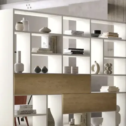 Libreria divisoria Kosmos KL211B di Moretti Compact Giorno Notte