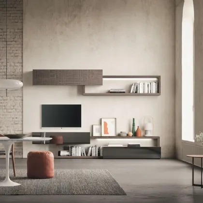 Parete Attrezzata Composizione Horizon 934 di Mobilgam